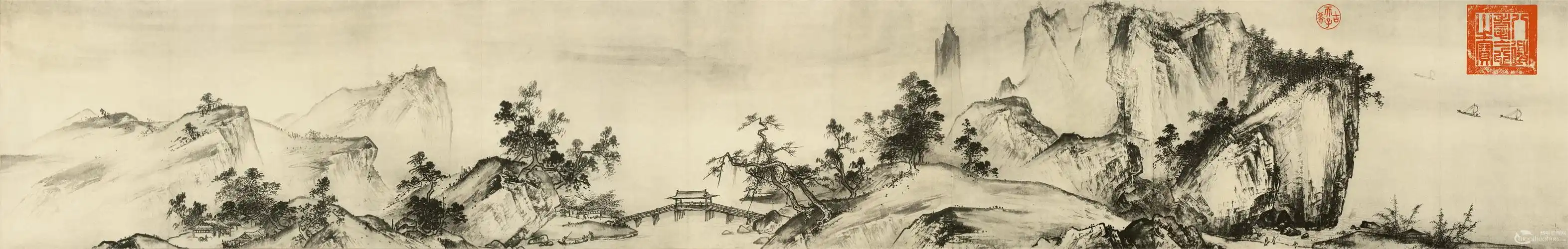 夏圭山水画《溪山清远图》作品欣赏(2)