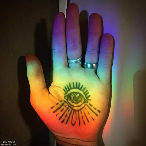 手掌眼睛纹身图案