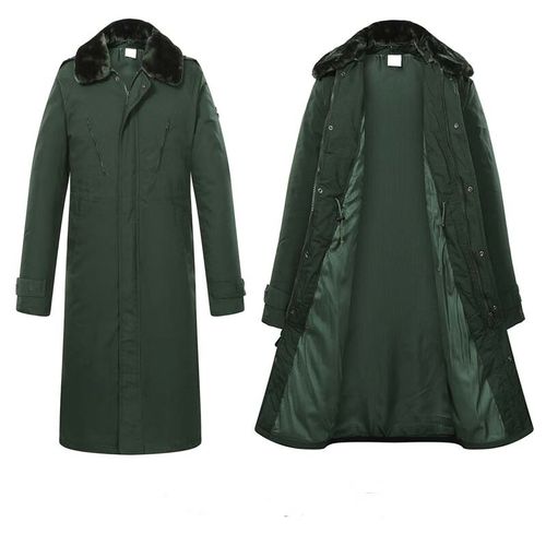 冬季长款常规服大衣绿大衣棉服男加厚新款防寒棉大衣常服棉大衣 军绿