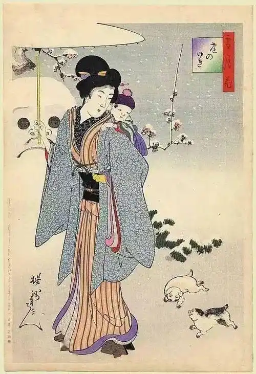 唐代《簪花仕女图》与日本女人一切尽在不言中_浮世绘_艺术_时代