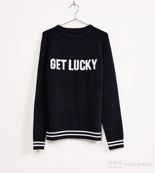 bershka 07047111400 男士字母针织毛衣 44元(49-5)
