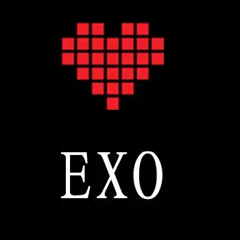 有没有像这类型的头像?是黑色背景有心形然后文字是关于exo的