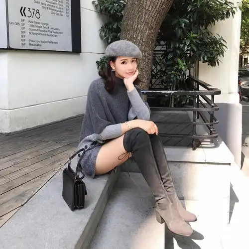 帅气过膝长筒靴穿上一秒变身长腿女王