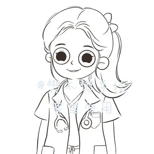 手绘医生小姐姐头像|插画|艺术插画|小樊爱画画 - 原创作品 - 站酷