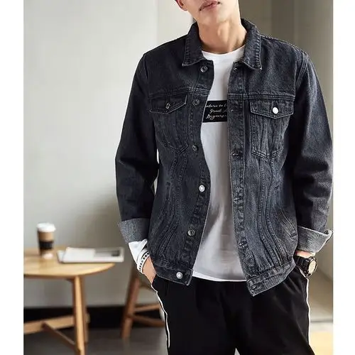 【买秋装送夏装】唐狮春秋季牛仔外套男修身帅气牛仔衣青少年衣服