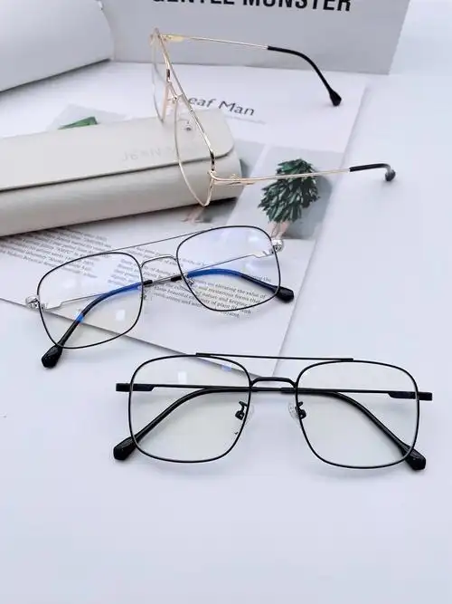 网红合金透明防蓝光超轻跑量框学生休闲时尚主流平光眼镜框35020