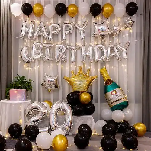 老公生日父亲爸爸装饰场景布置18岁男生女孩气球