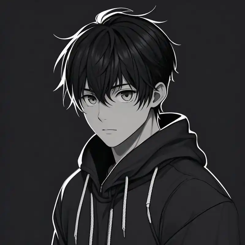 黑白素描男生头像,帅气高冷90 今日份黑白素描男生头像,高冷帅气