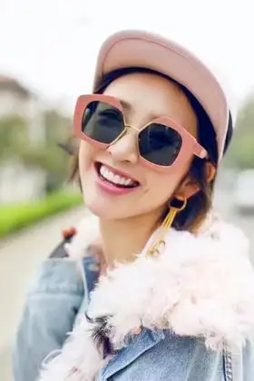 新潮流个性炫酷太阳镜女唐艺昕明星同款大框五角星粉色墨镜男