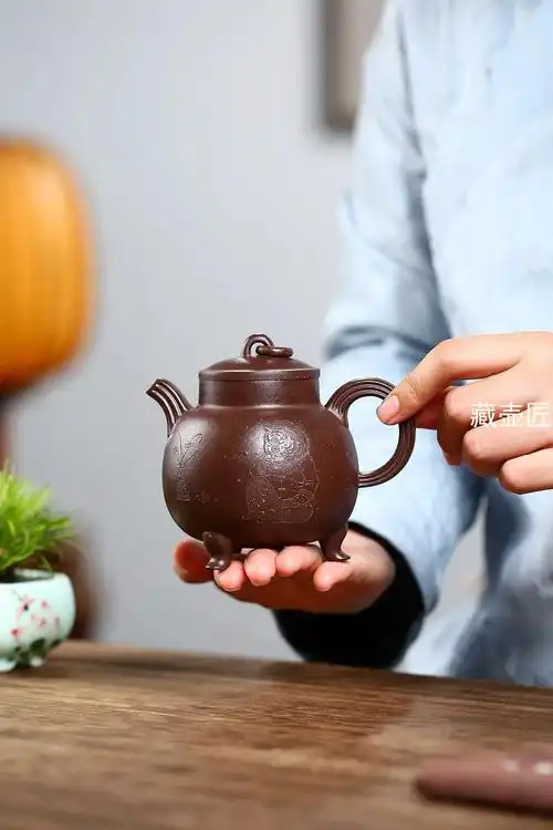 张暗军的紫砂壶「三足炉鼎」家藏紫泥270cc-藏壶匠