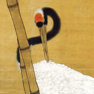 边景昭双鹤图复古书画写生国画挂轴微喷仿古复制中堂酒店装饰画