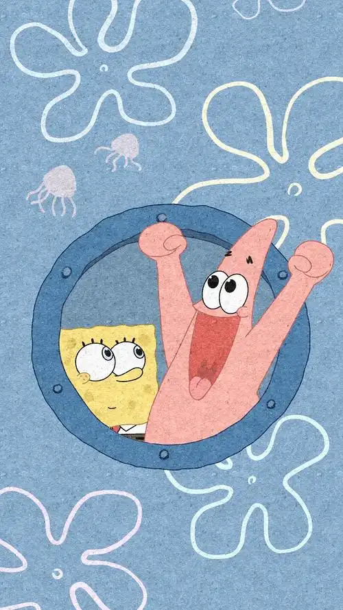 海绵宝宝与派大星可爱配图1024x600分辨率查看