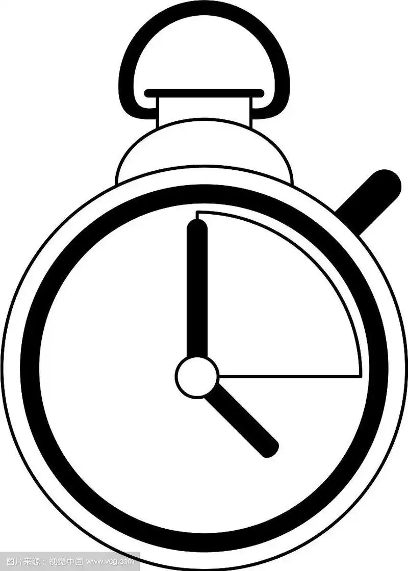 计时器计时器符号孤立的卡通黑色