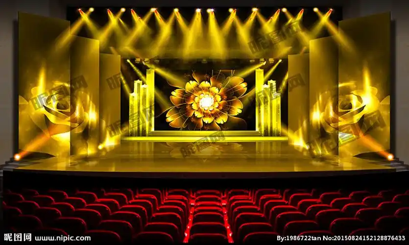 金色高端大气舞台晚会舞台图片