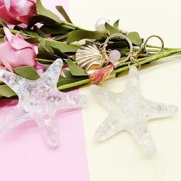 夏日海星贝壳女士钥匙扣清凉珍珠流苏情侣包包挂件饰品水晶赠品