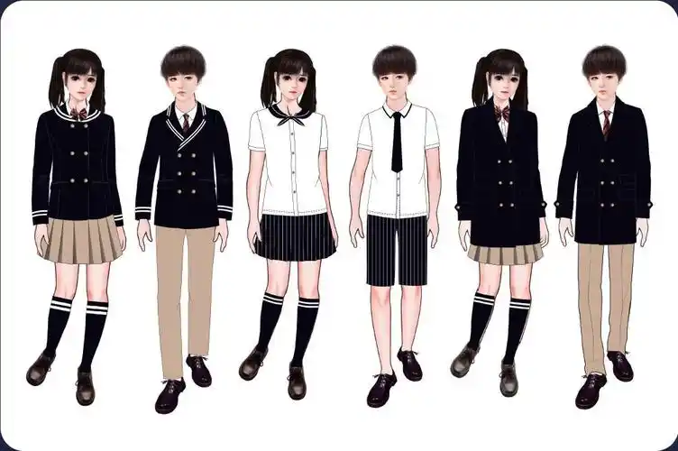 46组校服设计效果图款式图设计说明面料工艺合集