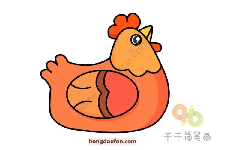 胖乎乎孵蛋的母鸡卡通简笔画大全
