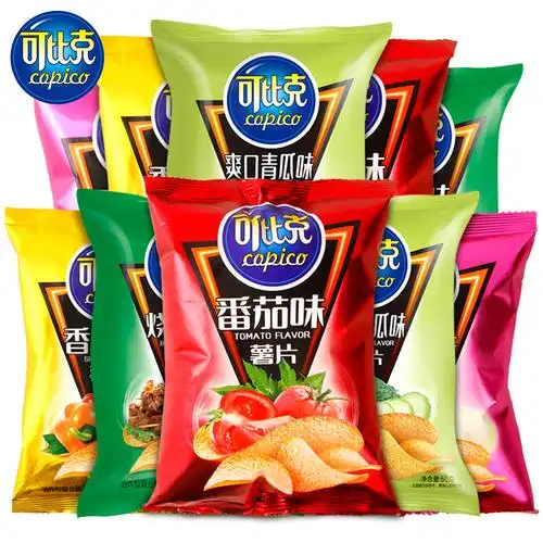 78元选12件可比克薯片60g2袋烧烤番茄味膨化食品休闲零食