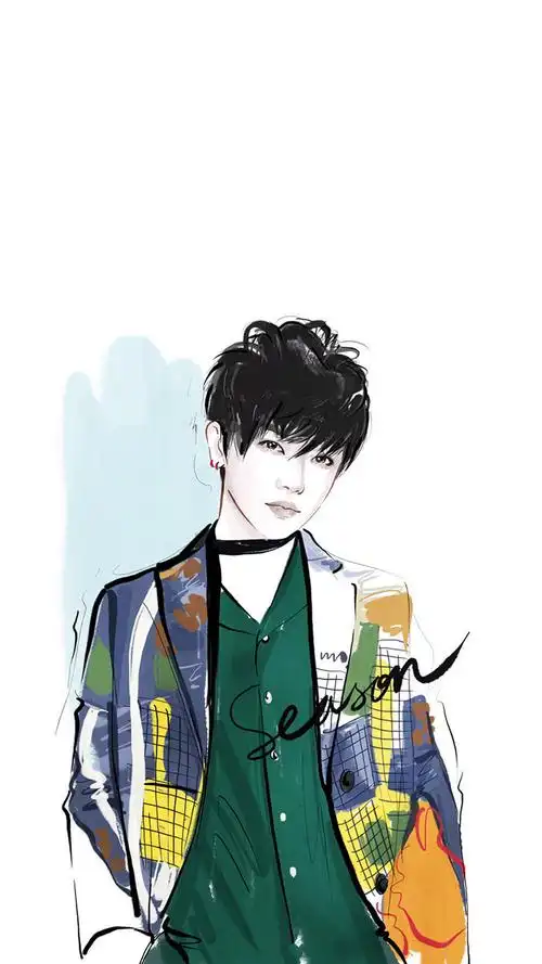 帅哥华晨宇创意手绘手机壁纸