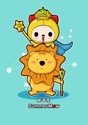 卡通形象吉祥物十二星座插画设计微信表情gif设计---茁茁猫设计