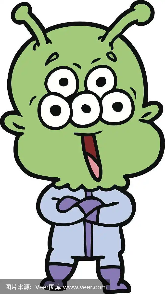快乐的卡通外星人