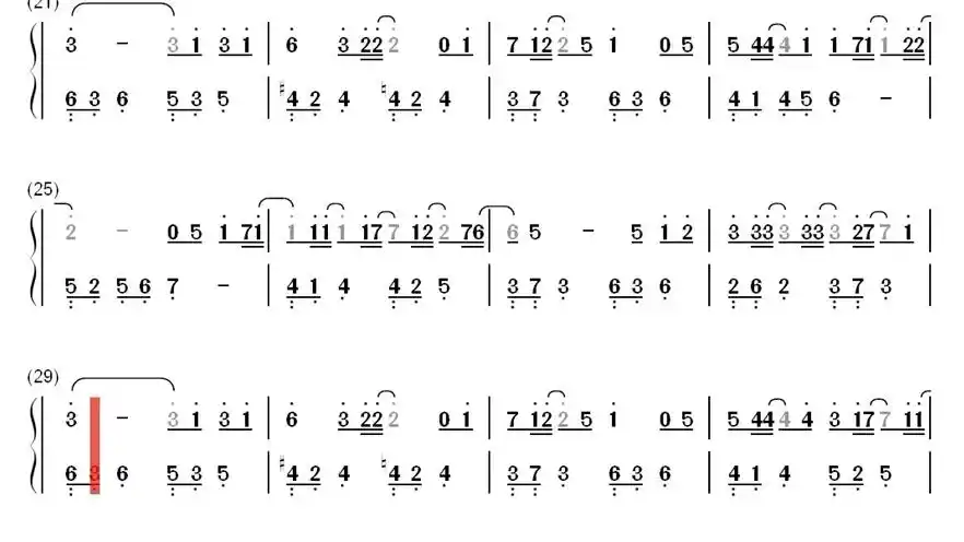 说了再见钢琴简谱