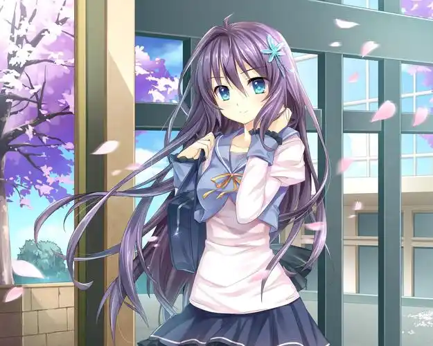 紫发的动漫女孩壁纸