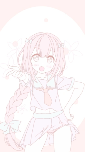 by杉杉 软妹 壁纸 可爱 简约 少女 手绘 动漫 粉