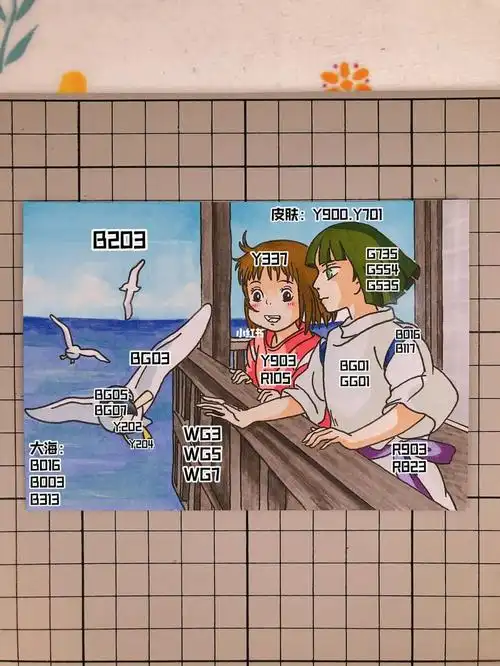 第266幅|千与千寻马克笔手绘.附步骤图