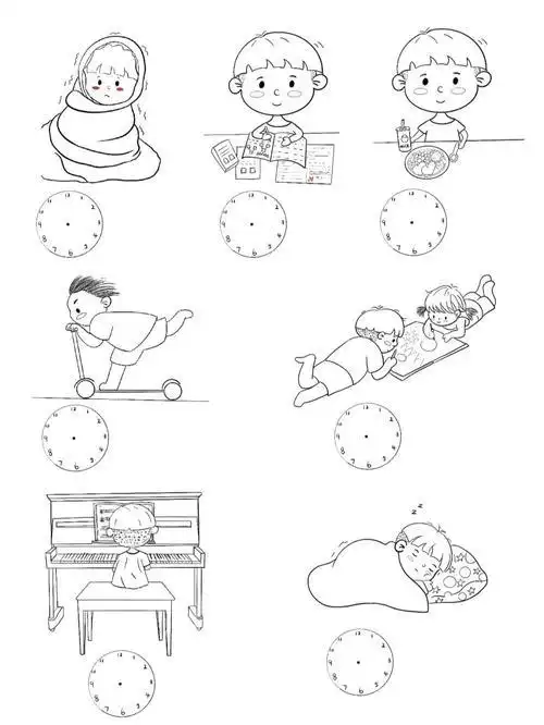 我的一天小学简笔画