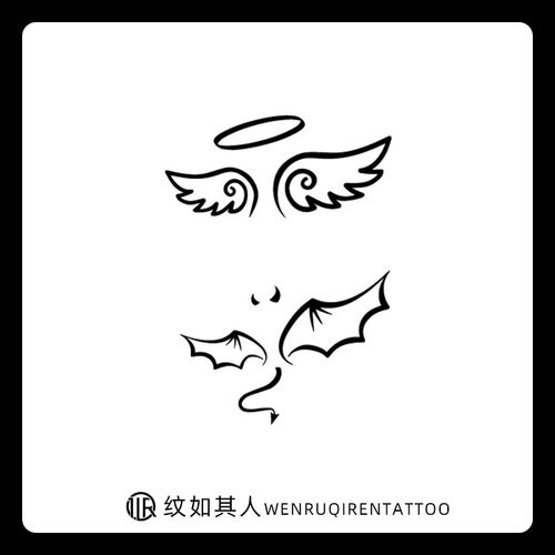原宿锁骨情侣纹身贴天使恶魔翅膀 蝙蝠图腾刺青时尚潮流逼真防水