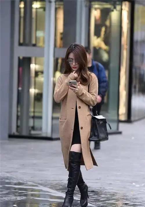 12厘米的细高跟过膝靴,真皮的款式,搭配呢子大衣|过膝长靴|穿搭_网易