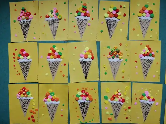 幼儿园大四班手工活动《好吃的冰淇淋》 写美篇  评价:宝贝们在制作
