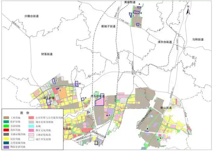 成片开发方案土地利用现状图根据沈北新区控制性详细规划安排,本方案