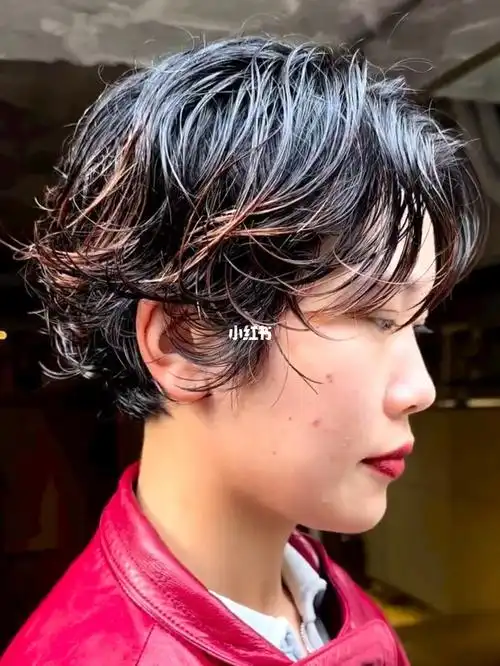 女生超短发烫发分享微分酷飒纹理短发