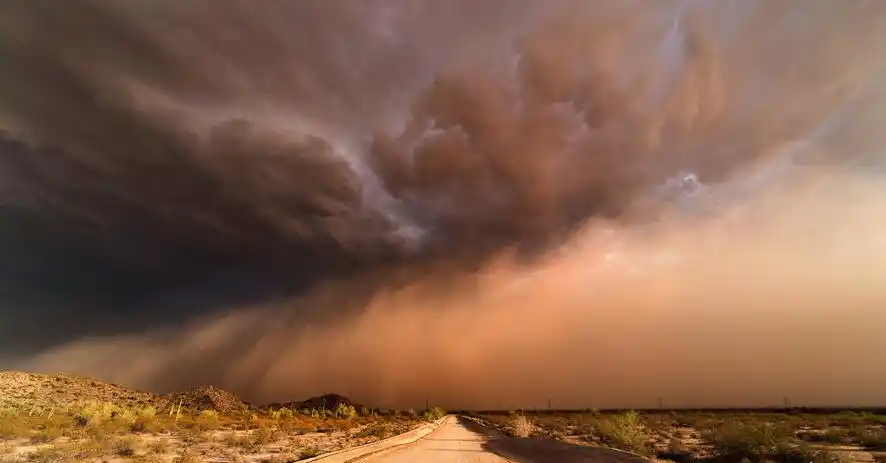 美国凤凰城遭特大沙尘暴袭击(图)
