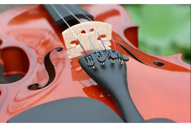 悦然新动小提琴拉弦板带微调拉线板12348小提琴配件全套带尾绳44枣木