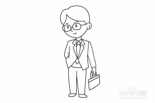 穿西装的人简笔画