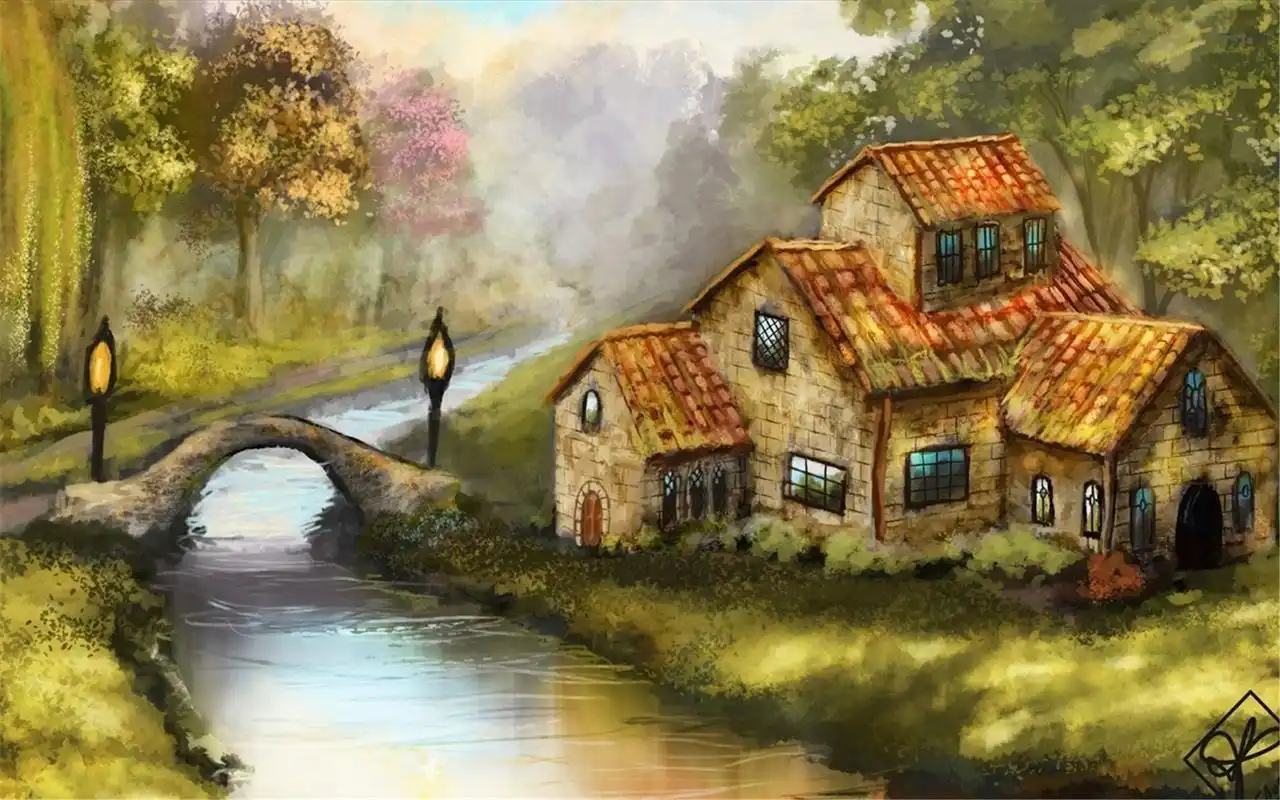 非主流小清新唯美手绘卡通创意绿色护眼桌面壁纸(二)