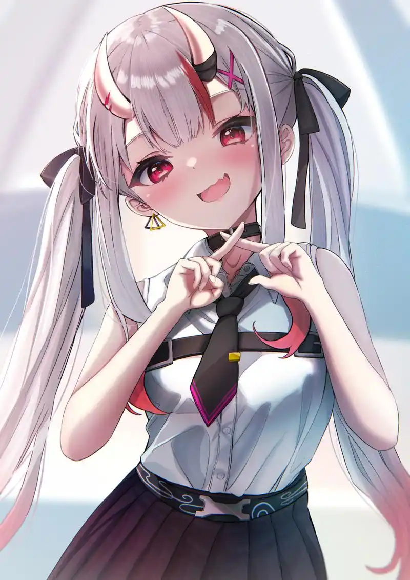 画师:terra bose,白毛双马尾萝莉[亲吻]#二次元美图# #我爱二次元