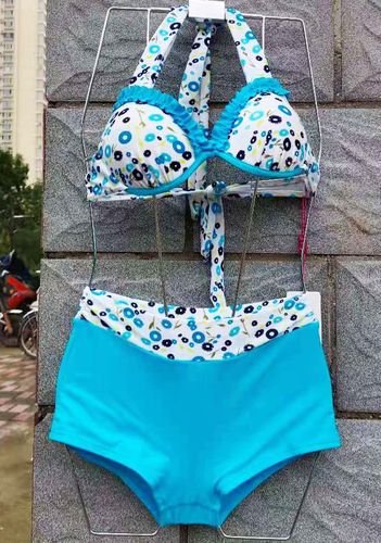 分体裙摆三件件套钢托游泳衣平角内裤三角比基尼比基尼