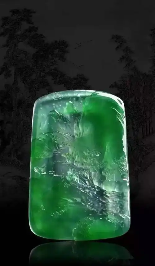 800万的极品翡翠山水牌欣赏大开眼界精品收藏