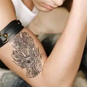 (gz-425)半臂11x18cm 麒麟 草本纹身贴