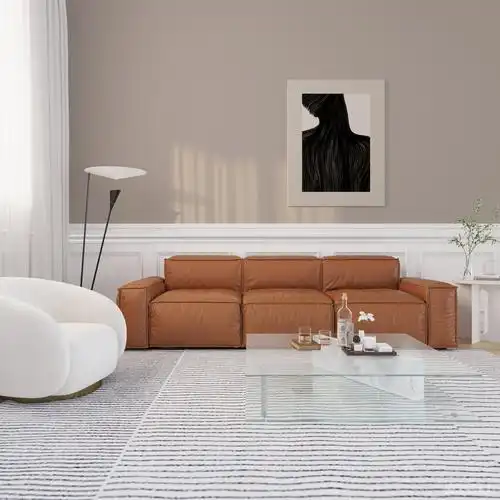 naples意大利简约进口头层牛皮沙发