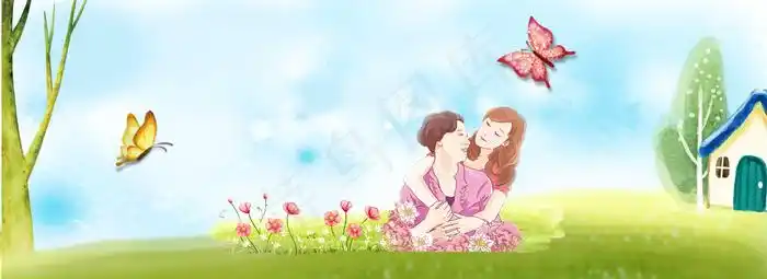 卡通温馨母亲节背景1920700pxpsd模版下载