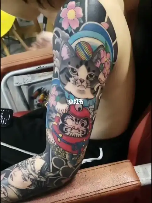 日式老传统花臂继续添加细节#花臂纹身  #招财猫