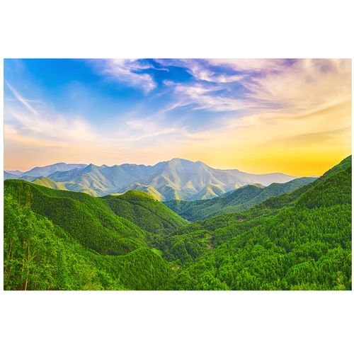 青山风景图客厅办公室背景墙海报装饰画大山靠山自粘墙贴画 山水画 高