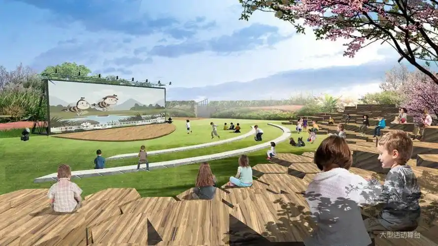 园区内打造一个小型的露天舞台,方便游客及学生拓展活动演出,定期搞