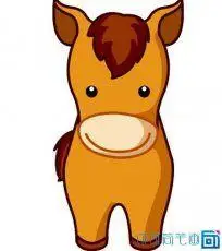 q版十二生肖马彩色简笔画