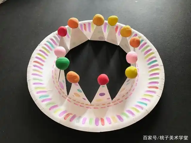 纸盘制作的可爱生日帽